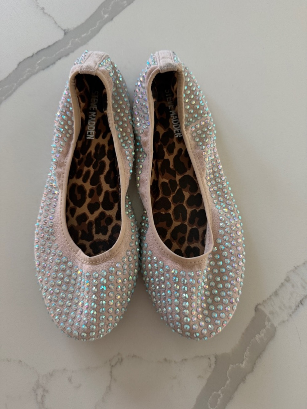 Steve Madden Iridescent Crystal Pink Ballet Flats